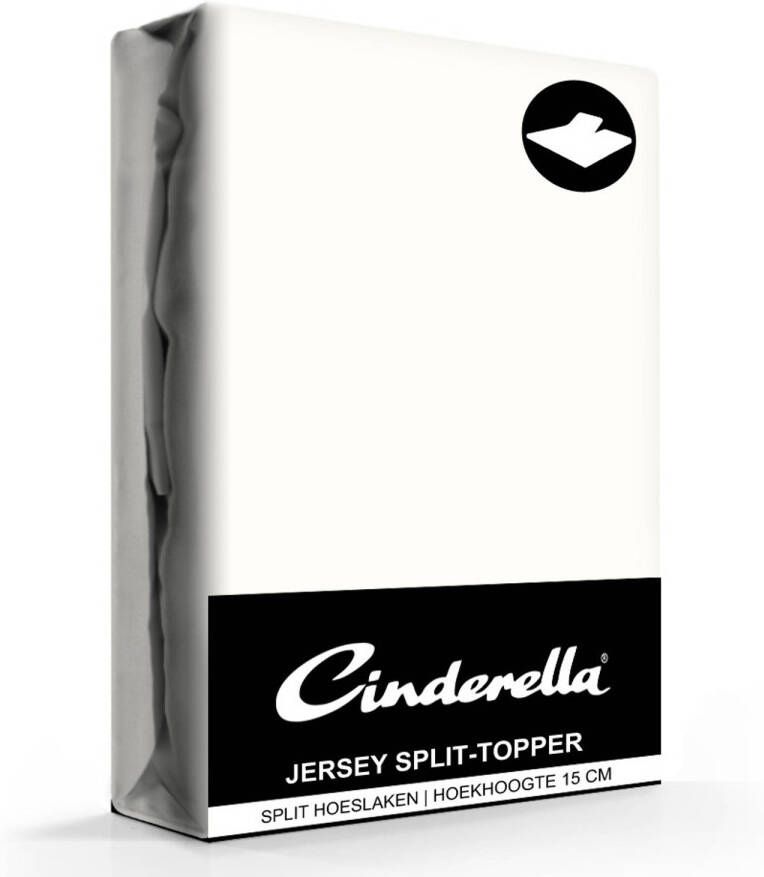 Cinderella Jersey Split-Topper Hoeslaken Ivory-Lits-jumeaux (200x200 210 cm)