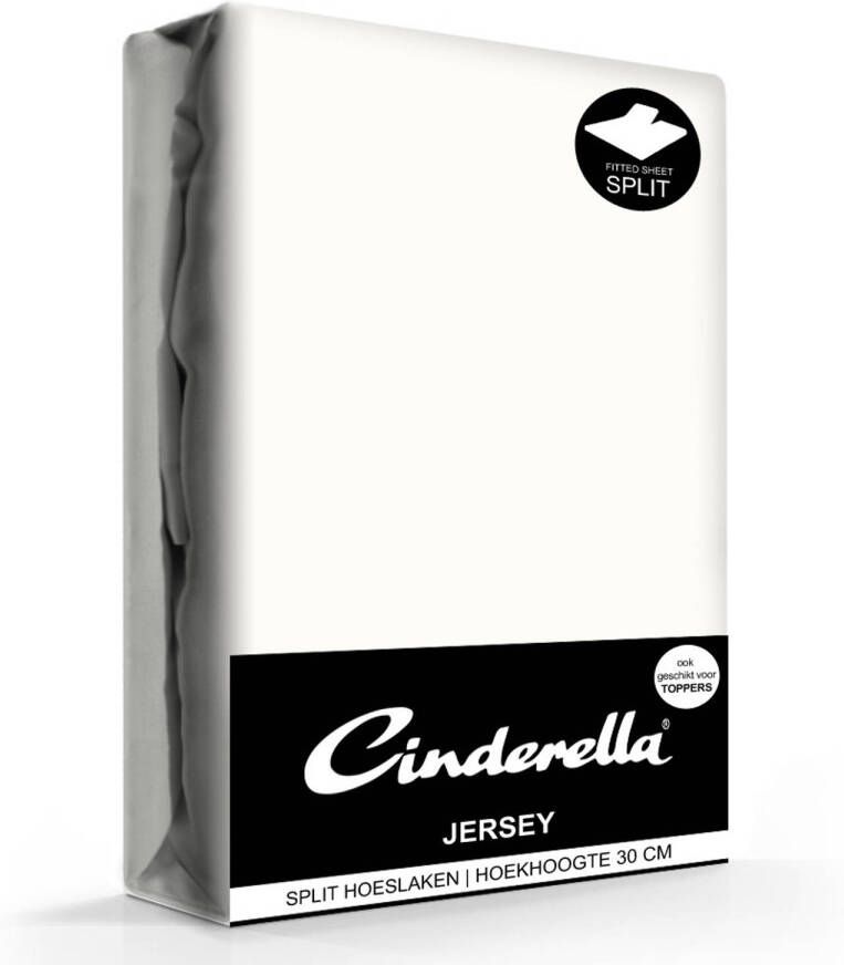 Cinderella jersey splithoeslaken ivory-200x200 210cm