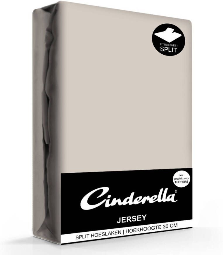 Cinderella jersey splithoeslaken taupe-200x200 210cm