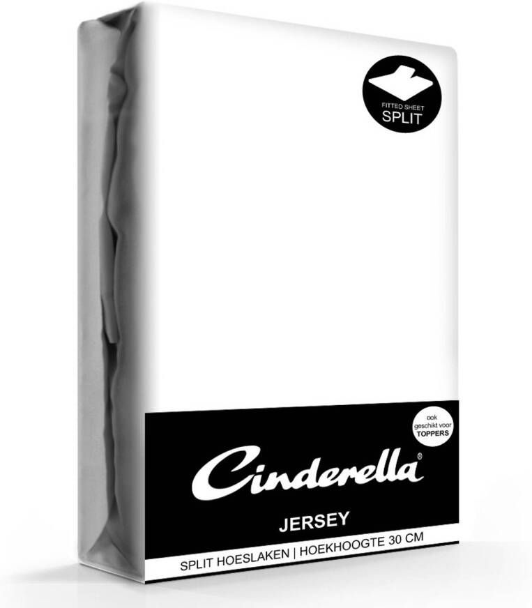 Cinderella jersey splithoeslaken white-200x200 210cm