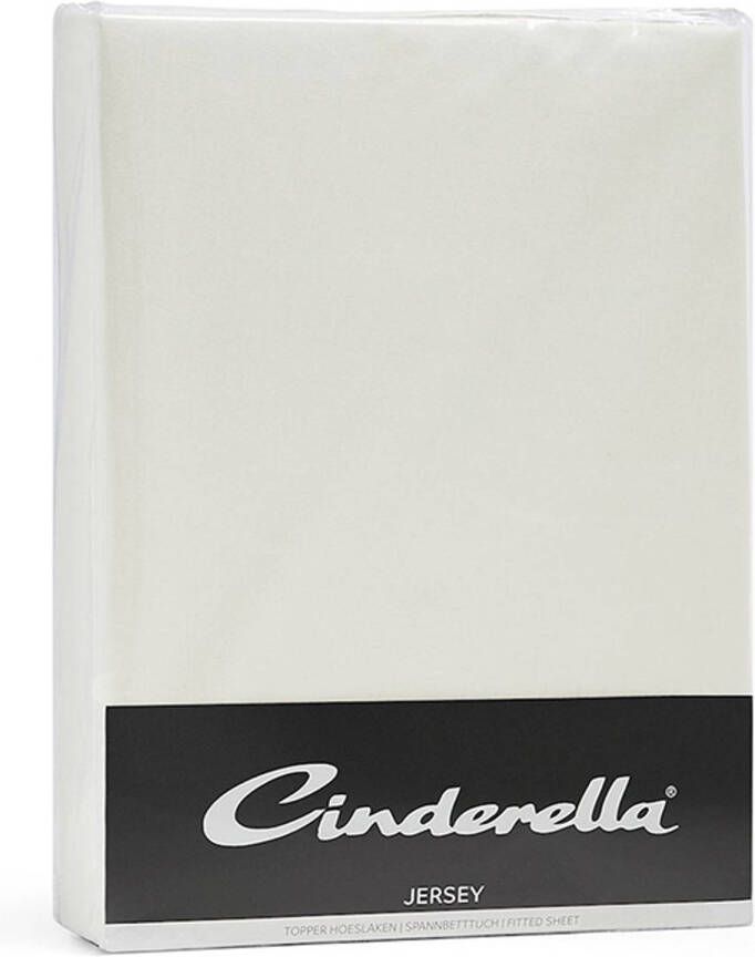 Cinderella Jersey Topper Hoeslaken Ivory-2-persoons (140x200 210 cm)