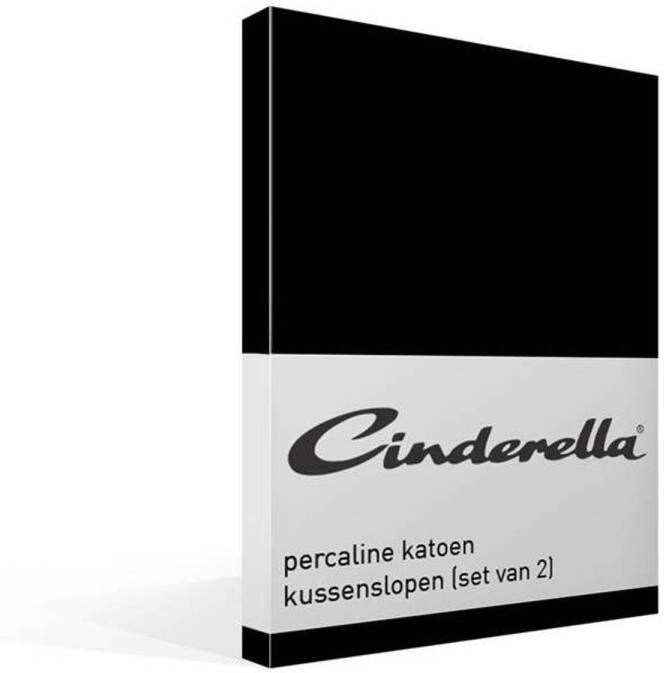 Cinderella Weekend Kussensloop Met Rits Set van 2 Kussenslopen Katoen 60x70 cm Zwart