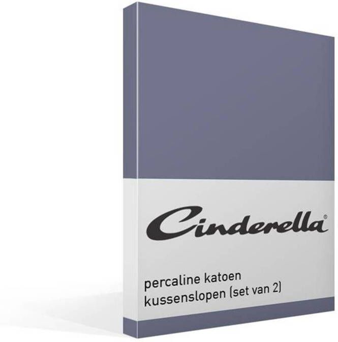 Cinderella Kussensloop Basic katoen (set van 2 stuks) 60 x 70 cm donkerblauw