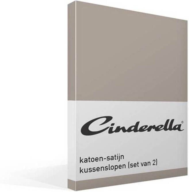 Cinderella kussensloop katoen-satijn (2 stuks) taupe 60x70 cm Leen Bakker - Foto 2