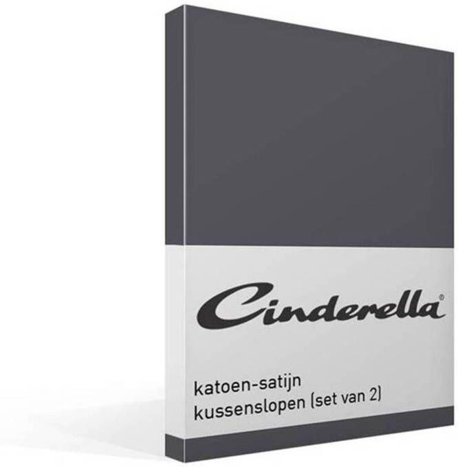 Cinderella kussensloop katoen-satijn (2 stuks) antraciet 60x70 cm Leen Bakker - Foto 2