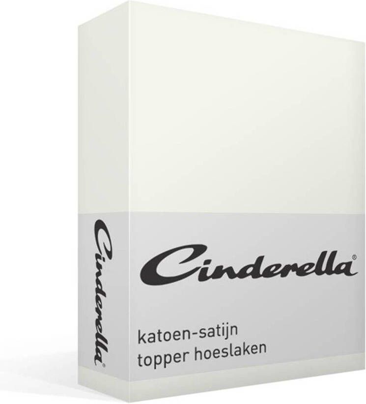 Cinderella Sundays Hoeslaken Topper 100% Katoen-Satijn 180x210 cm tot 15 cm Ivoor - Foto 2
