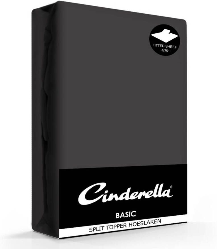 Cinderella Weekend Topper hoeslaken met split (tot 15 cm) Katoen 160x200 cm Anthracite - Foto 2