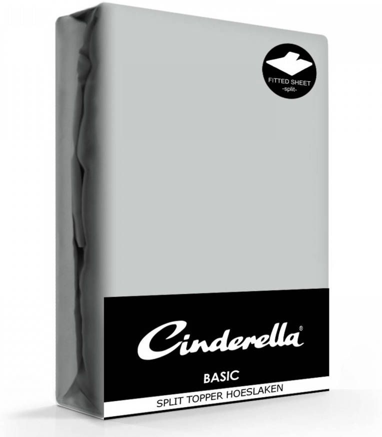 Cinderella Splittopper Hoeslaken Basic Percaline Light Grey-160 x 200 cm