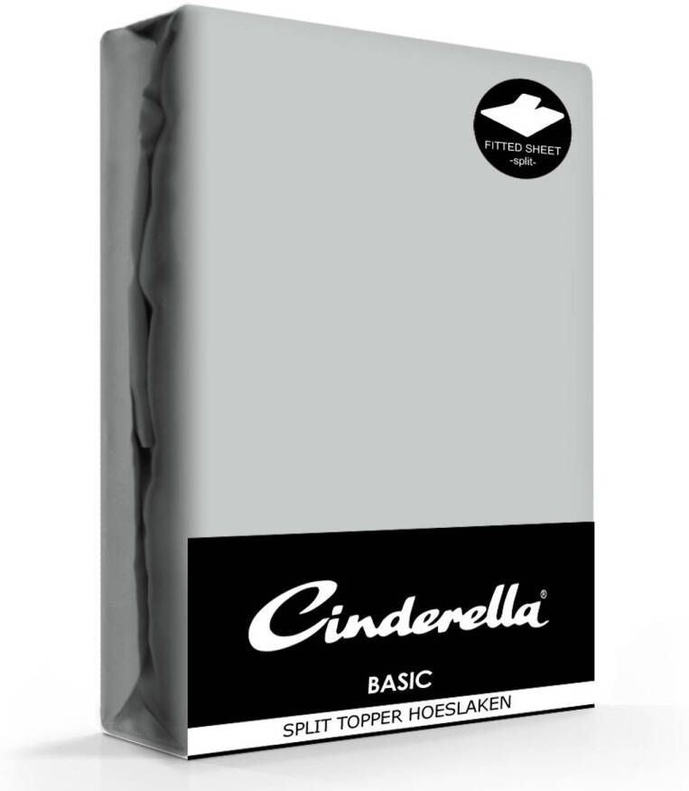 Cinderella Splittopper Hoeslaken Basic Percaline Light Grey-180 x 200 cm