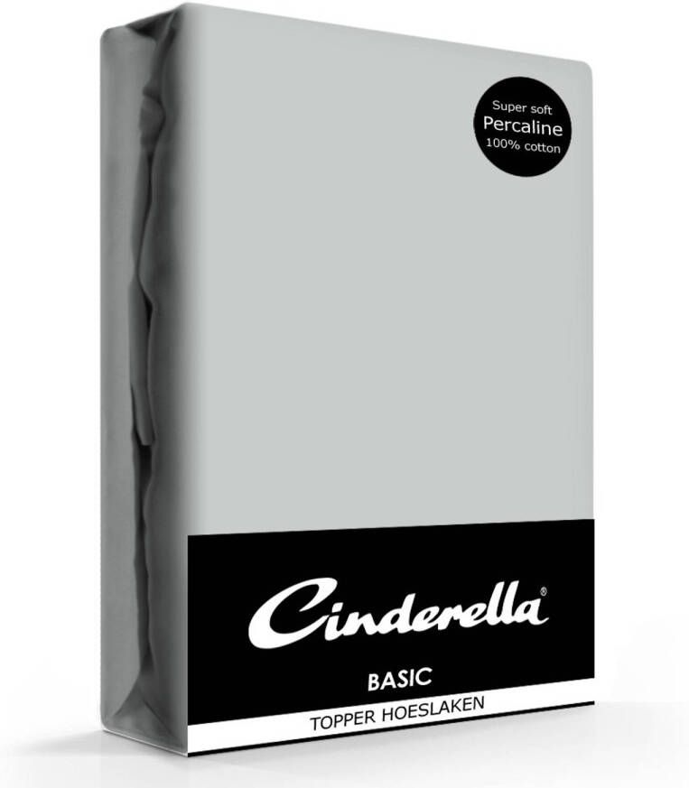 Cinderella Topper Hoeslaken Basic Percaline Light Grey-90 x 210 cm
