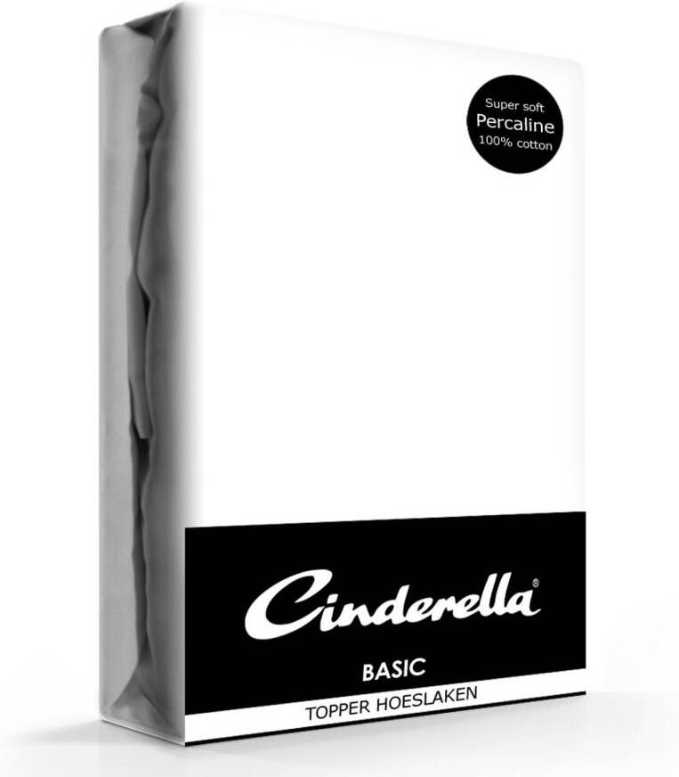Cinderella Topper Hoeslaken Basic Percaline White-90 x 200 cm
