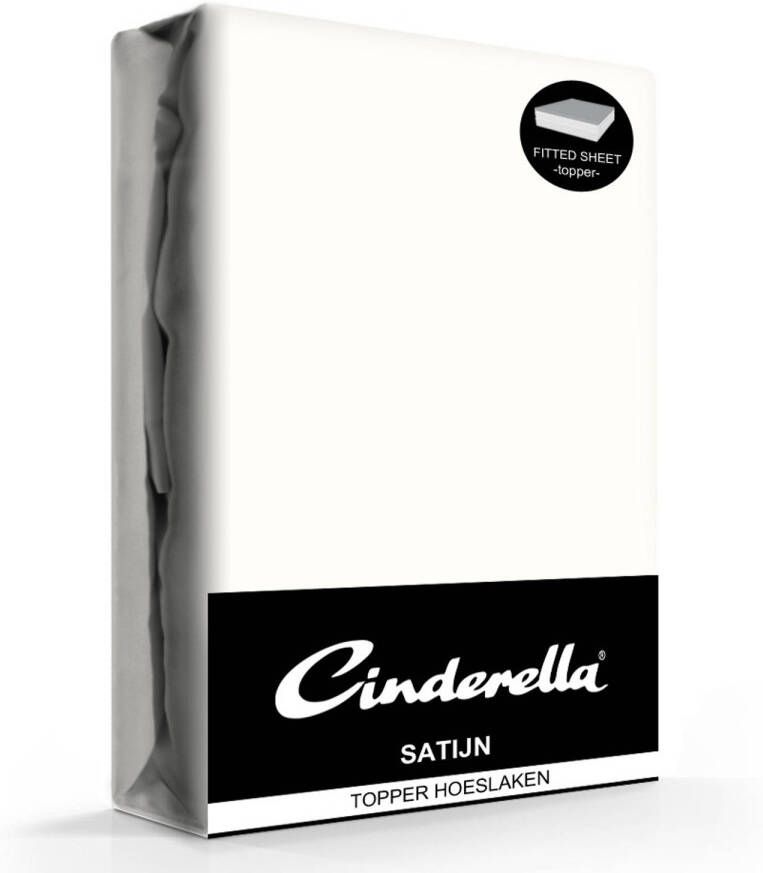 Cinderella Topper Hoeslaken Satijn Ivory-180 x 220 cm