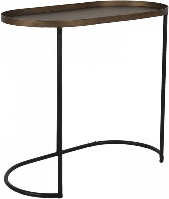Clayre & Eef Bijzettafel 60*31*53 cm Goudkleurig Ijzer Side table Tafeltje
