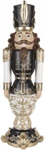 Clayre & Eef Decoratie Beeld Notenkraker 19*19*58 cm Goudkleurig Zwart Kunststof Decoratief Figuur Decoratieve Accessoires Woonaccessoires Decoratief FiguurDecoratieve AccessoiresWoonaccessoires