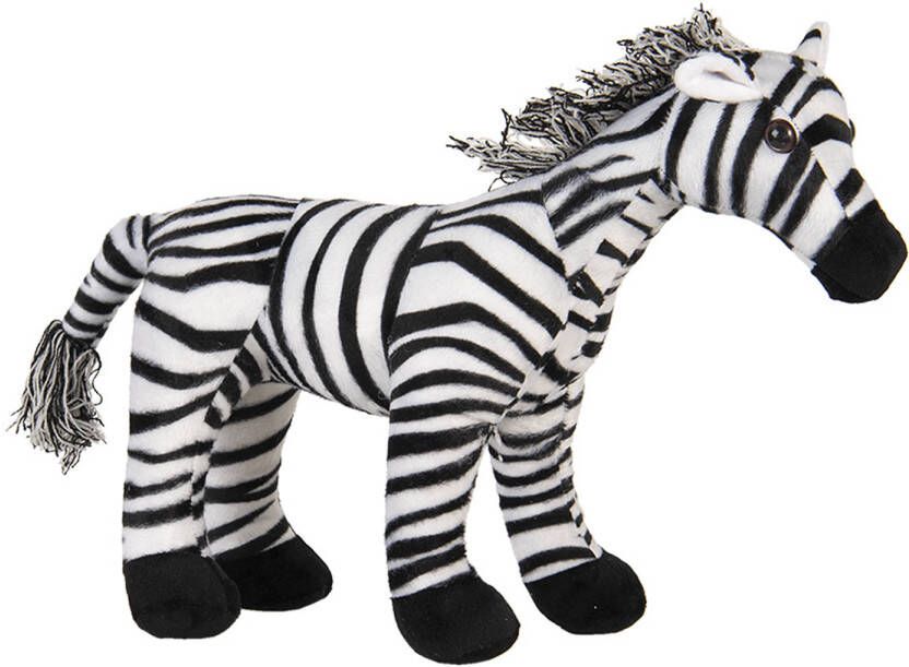 Clayre & Eef Deurstopper Zebra 37x13x30 cm Zwart Wit Polyester Deurklem Zwart Deurklem