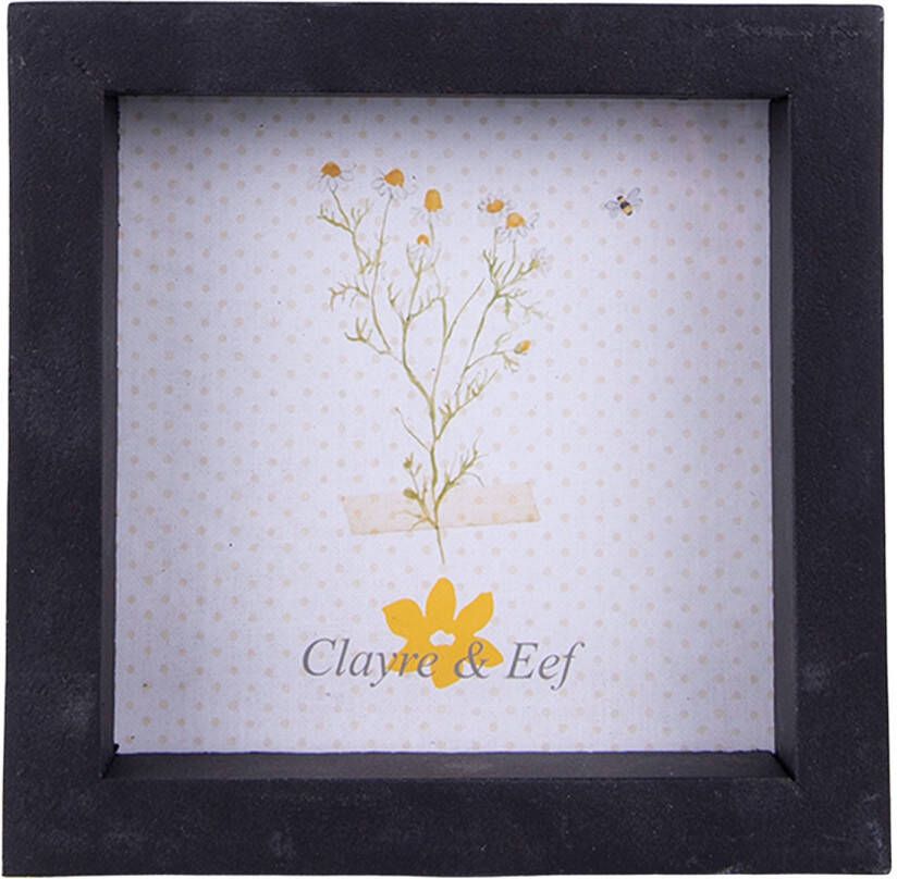 Clayre & Eef Fotolijst 10x10 cm Zwart MDF Vierkant Fotokader Zwart Fotokader