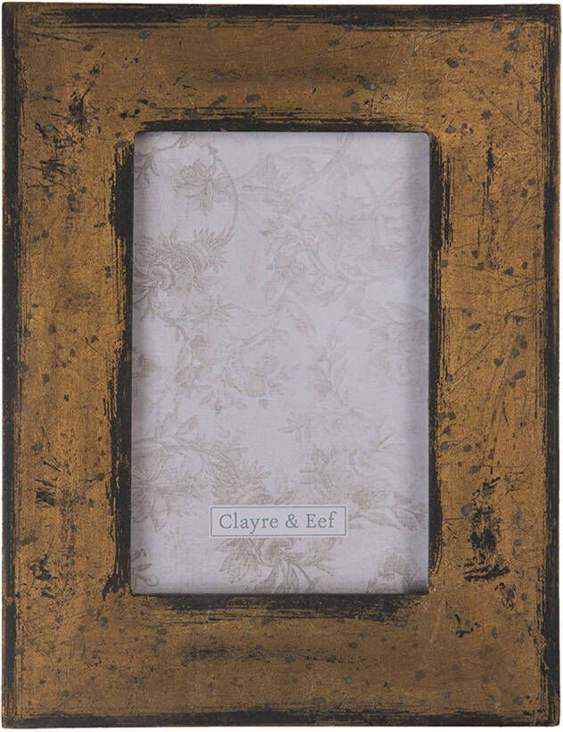 Clayre & Eef Bruine Fotolijst 17*1*22 cm 10*15 cm van Polyresin Glas