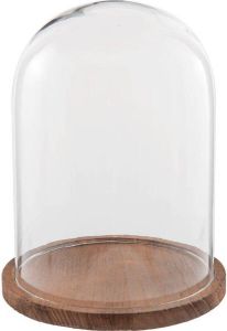 Clayre & Eef Stolp Ø 23*29 cm Transparant Glas Rond Glazen Stolp op Voet Glazen StolpStolp op Voet