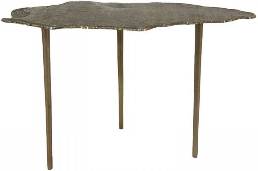 Clayre & Eef Bijzettafel 90*42*52 cm Goudkleurig Aluminium Side table Tafeltje