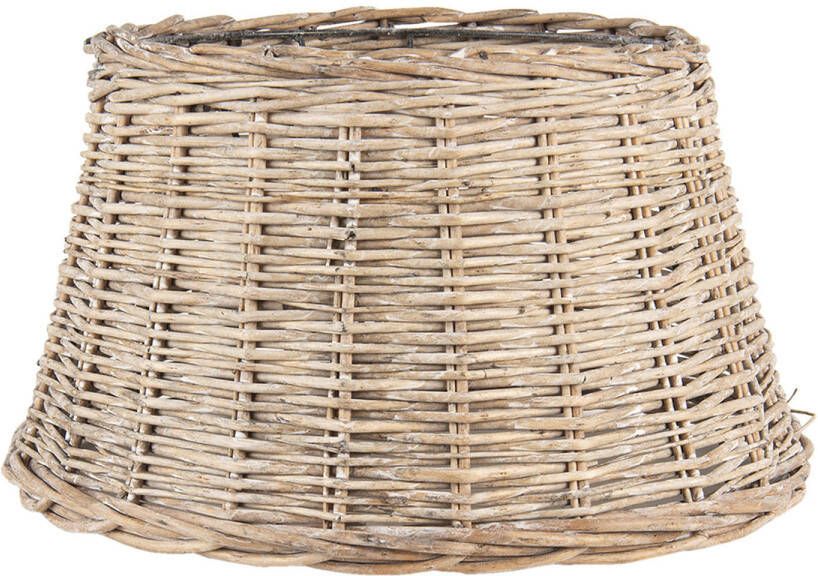 Clayre & Eef Lampenkap Ø 38x22 cm Bruin Rotan Rond Stoffen Lampenkap