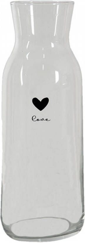 Clayre & Eef Transparente Karaf Ø 9*25 cm 1000 ml 6GL3807