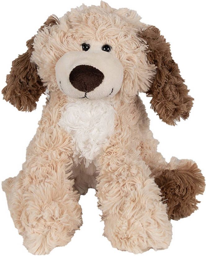 Clayre & Eef Knuffel Hond 21 cm Bruin Pluche Bruin