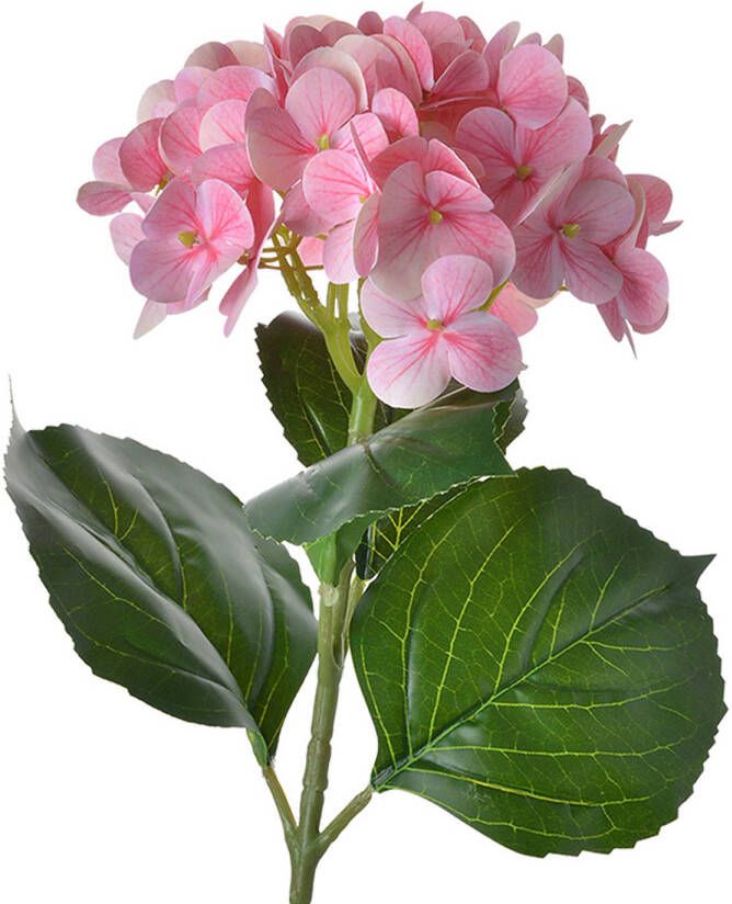 Clayre & Eef Kunstbloem Hortensia 65 cm Roze Kunststof Roze