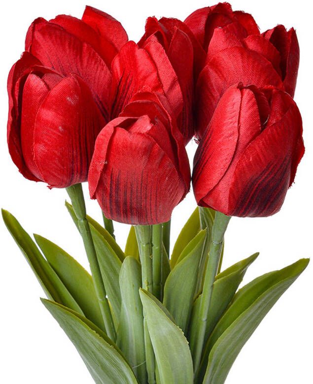 Clayre & Eef Kunstbloem Tulp 32 cm Rood Kunststof Rood