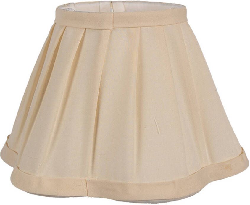 Clayre & Eef Lampenkap 20x13 cm Beige Katoen Stoffen Lampenkap Beige Stoffen Lampenkap