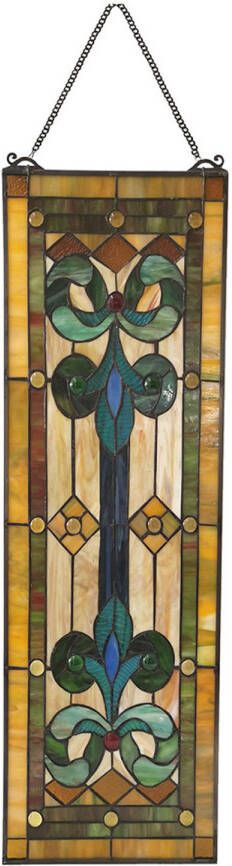 Lumilamp Glaspaneel Tiffany 18*54 cm Meerkleurig Glas in lood Rechthoek Glaskunst Glas in Lood Paneel Glas in Lood Hanger GlaskunstGlas in Lood PaneelGlas in Lood Hanger