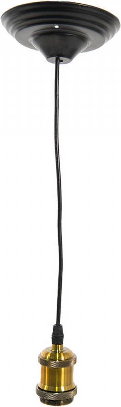 Clayre & Eef LumiLamp Snoerpendel 150 cm Goudkleurig Zwart Kunststof Pendellamp Goudkleurig Pendellamp
