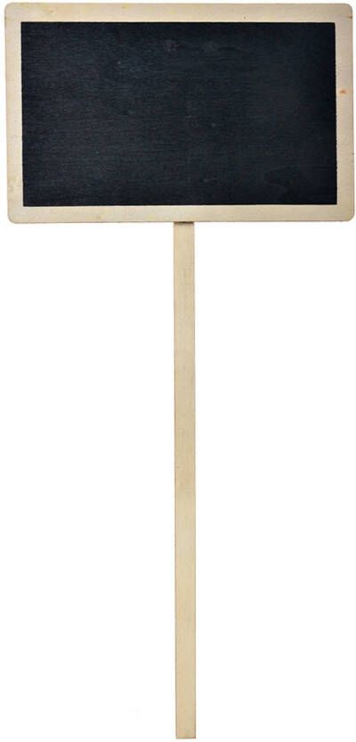 Clayre & Eef Plantensteker met Krijtbord 16x1x35 cm Zwart Hout Zwart