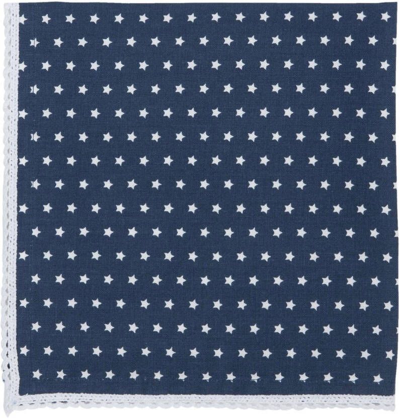 Clayre & Eef servetten (6) 40x40 cm spl wit blauw katoen 100% katoen