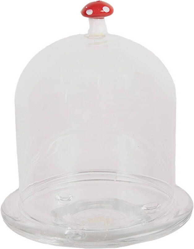 Clayre & Eef Stolp Ø 10x12 cm Transparant Glas Paddenstoelen Transparant