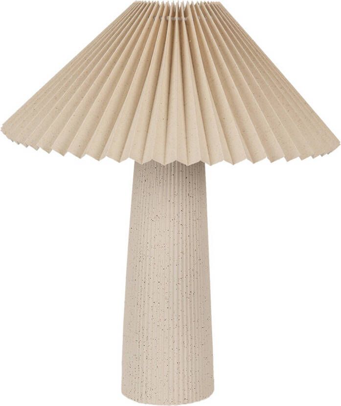 Clayre & Eef Tafellamp Ø 36x42 cm Beige Keramiek Bureaulamp Beige Bureaulamp