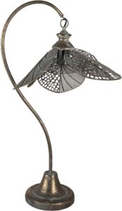 Clayre & Eef Tafellamp 38x31x72 Cm Goudkleurig Metaal Bureaulamp Nachtlampje Goudkleurig Bureaulamp Nachtlampje