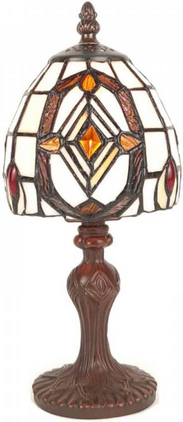 Clayre & Eef Tafellamp Tiffany ø 13*29 cm E14 max 1*40W | Creme | 5LL 6138 |