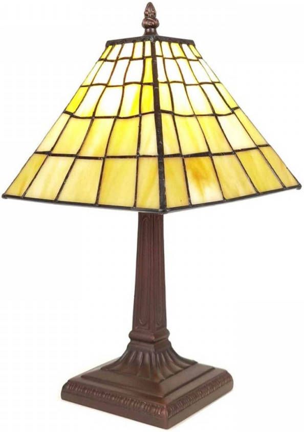 Clayre & Eef Tafellamp Tiffany ø 20* 38cm E14 max 1*40W | Bruin | 5LL 6140 |