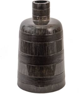 Clayre & Eef Vaas Ø 15*25 cm Zwart Glas Decoratie Vaas Decoratie Pot