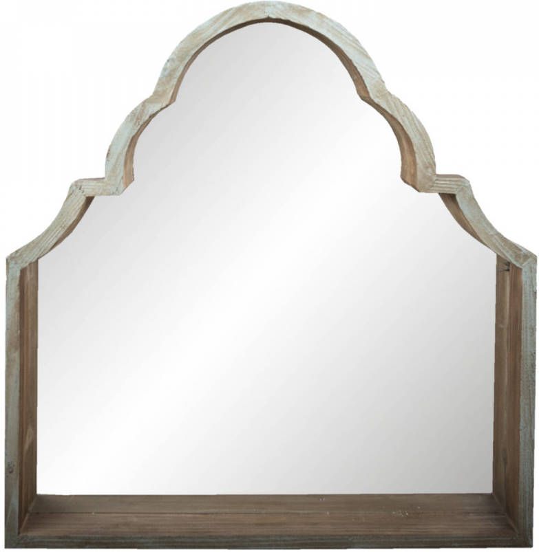 Clayre & Eef Wandspiegel 85*12*87 cm Groen Hout glas Grote Spiegel Muur Spiegel Wand Spiegel Grote SpiegelMuur SpiegelWand Spiegel