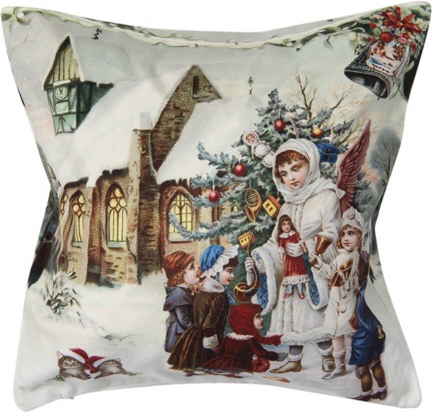 Clayre & Eef Witte Kussenhoes 45*45 cm KT021.280