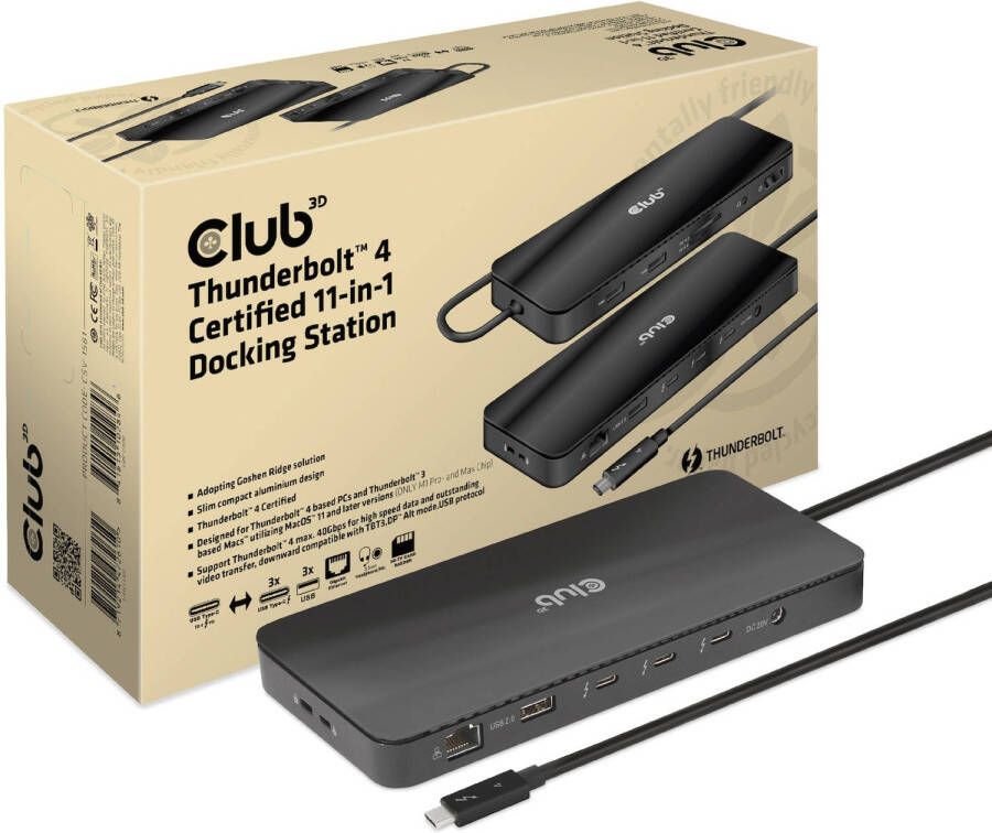 Club 3D Thunderbolt 4 Certified 11-in-1 Docking Station