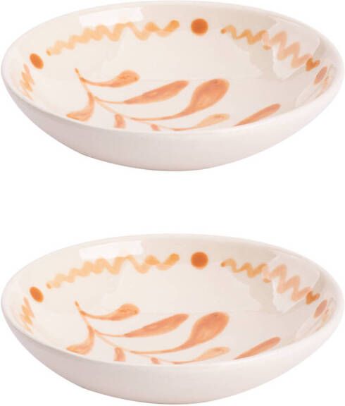 Colori del Sud Bord Cazorla 11.5 cm Roze Wit Aardewerk 2 stuks