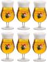 La Chouffe Bierglazen op Voet 33cl 6 stuks Bier Glas Bolle Vorm - Thumbnail 2