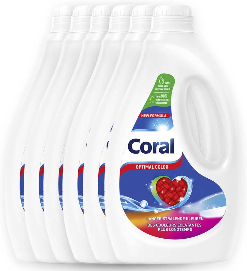Coral Vloeibaar Wasmiddel Optimal Color Voordeelverpakking 6 X 26 wasbeurten