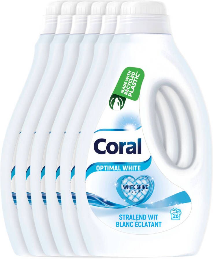Coral Vloeibaar Wasmiddel Optimal White Witte was 156 wasbeurten Voordeelverpakking