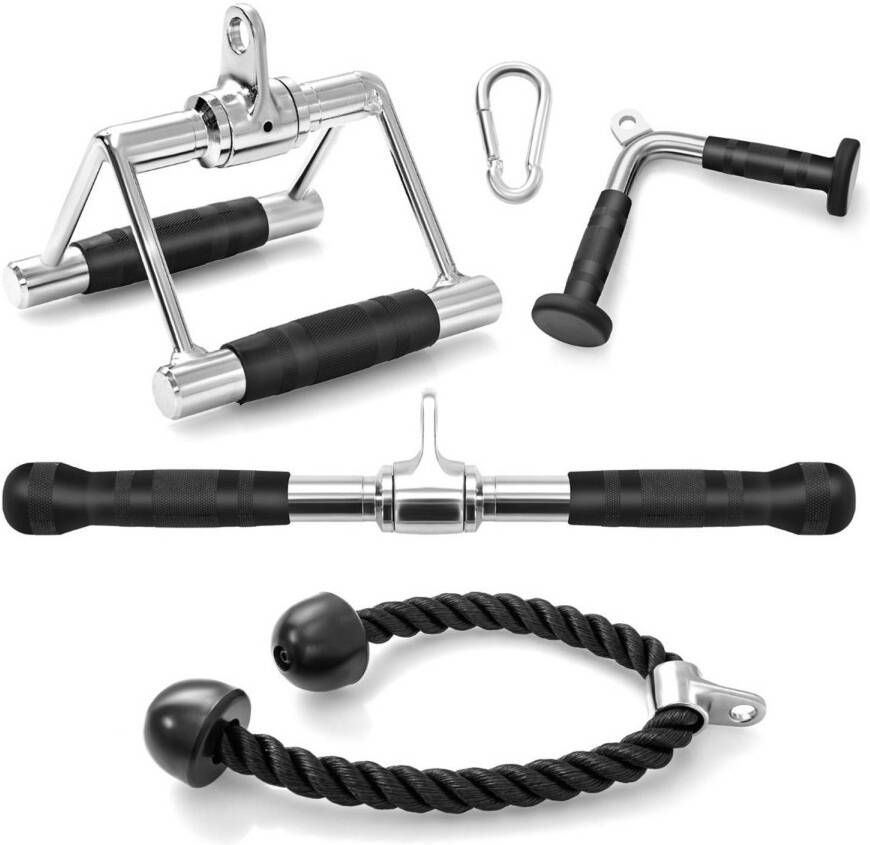 Costway 5-Delige Fitness Accessoire Set Krachtstation Accessoires Sportschool Thuis