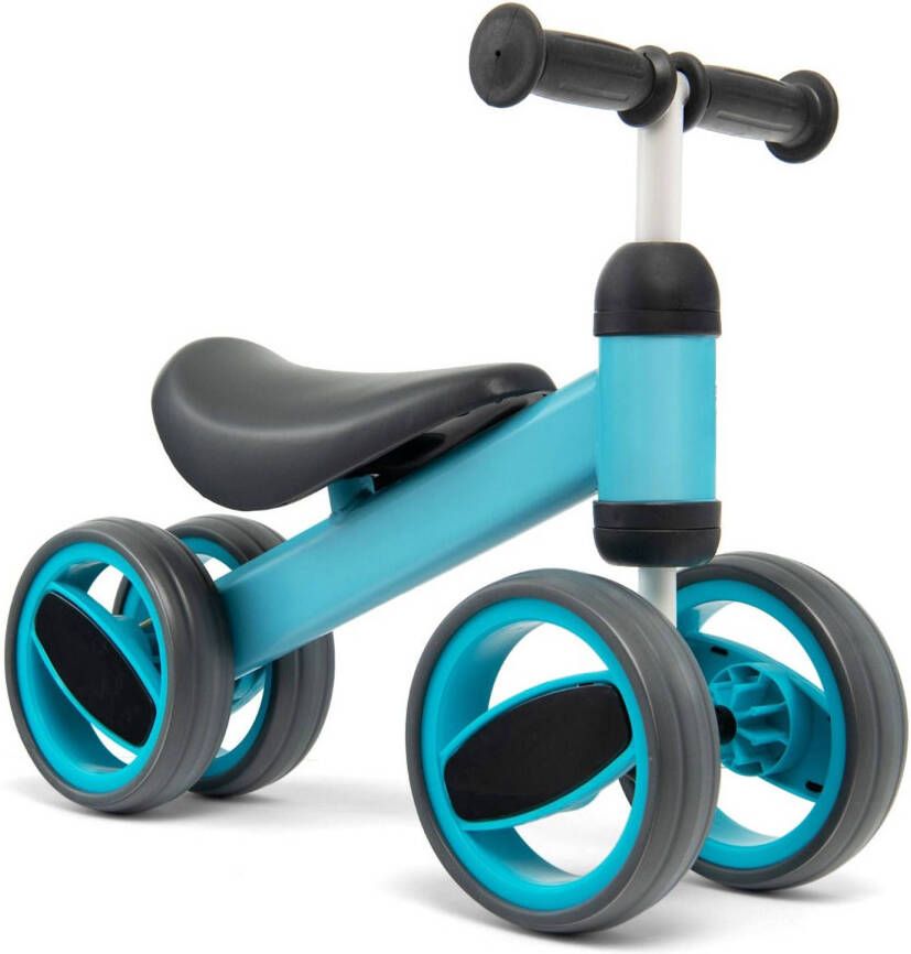 Costway Loopfiets Met 4 Wielen Blauw Balance Bike Kinderloopfiets Balansfiets 1 tot 2 Jaar