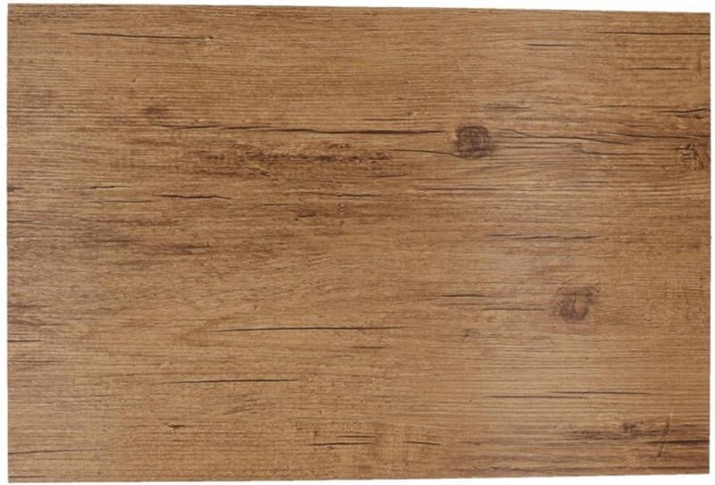 Cosy & Trendy 1x Placemats lichtbruin hout print 45 cm Placemats