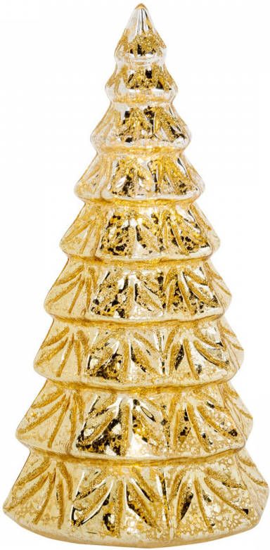 Cosy&Trendy 1x stuks led kaarsen kerstboom kaars goud D10 x H23 cm Woondecoratie Elektrische kaarsen Kerstversiering